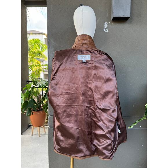 Vintage Wilsons Leather Maxima Large Brown Tan Leather Jacket Blazer Motorcycle - Picture 3 of 9